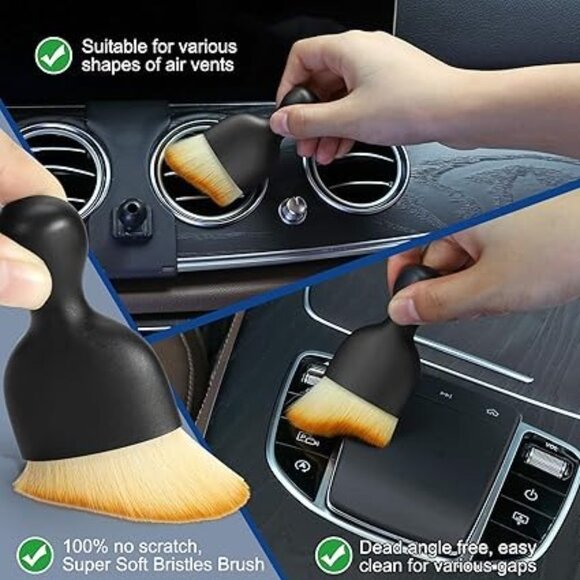 Car Detailing Brushes Duster Cleaning Kits, Soft Hair Dashboard Air Vent - Picture 4 of 7
